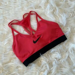 Nike Dri Fit Sports Bra Red Black Size Small New Without Tags